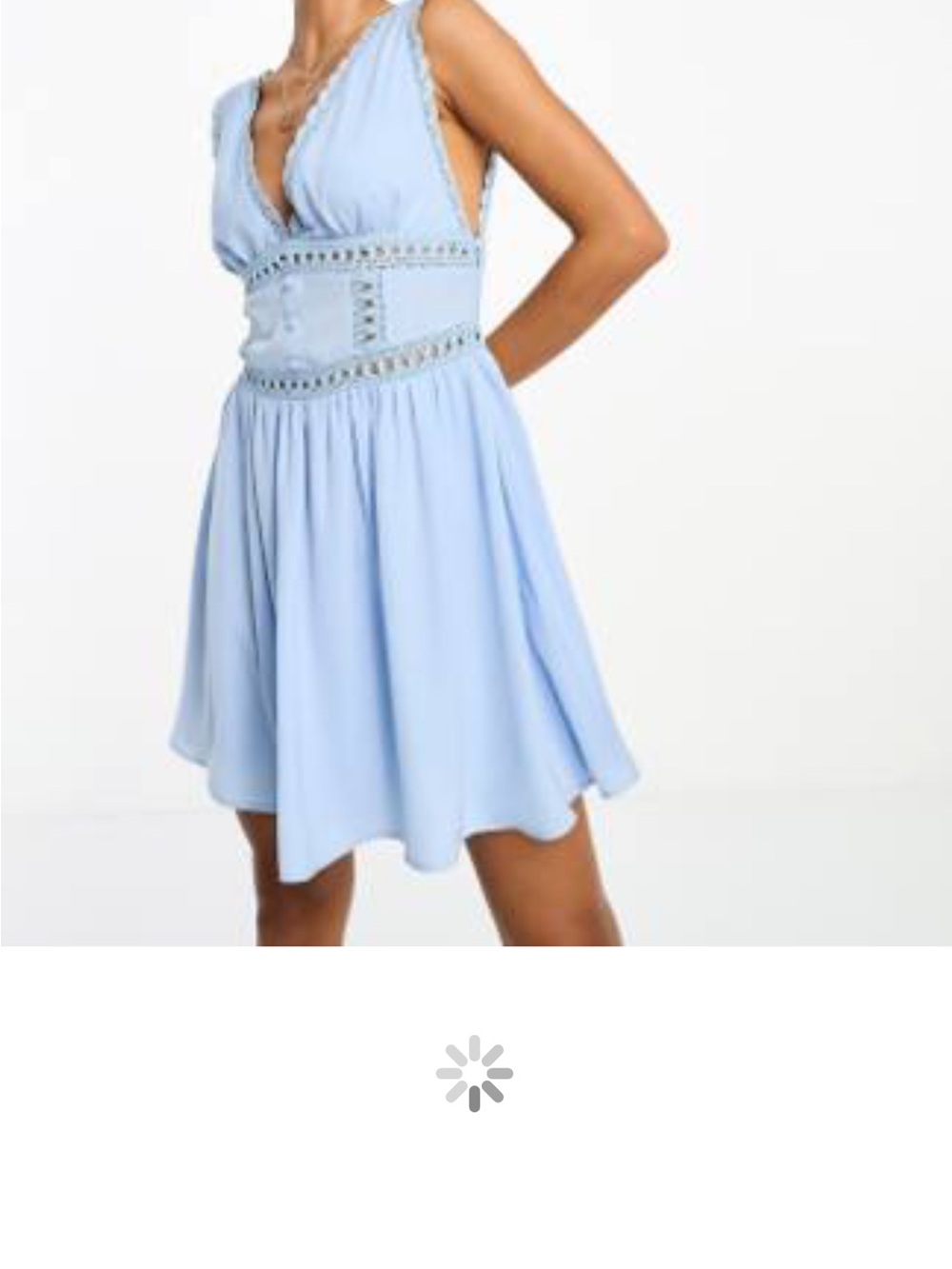 ASOS Pale Blue Sleeveless Cutout Skater Dress